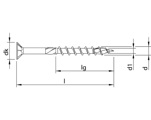 Desenul unui șurub cu dimensiunile diametrului și lungimii.