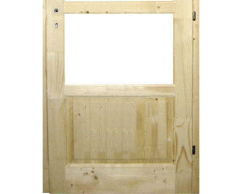 Ușă din lemn cu inserție de sticlă