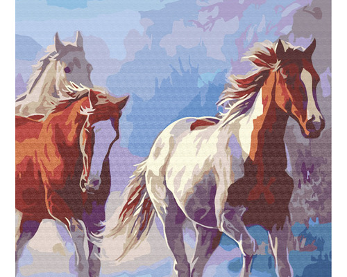 Pictură cu trei cai