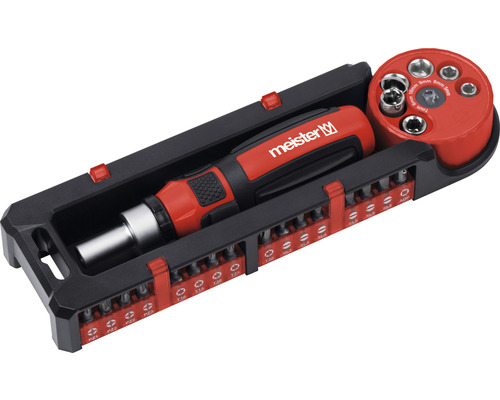 Set șurubelnițe Meister cu biți și tubulare în cutie