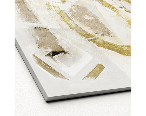 Artă abstractă pe pânză cu accente aurii