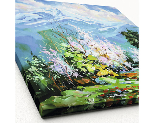 Pictură pe pânză cu peisaj montan