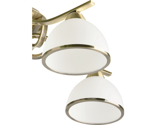 Lumină de plafon cu mai multe becuri și abajururi din sticlă