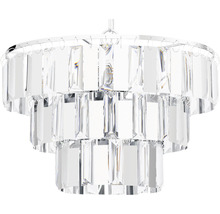 Lumină de plafon cu trei niveluri și pandantive din cristal transparent