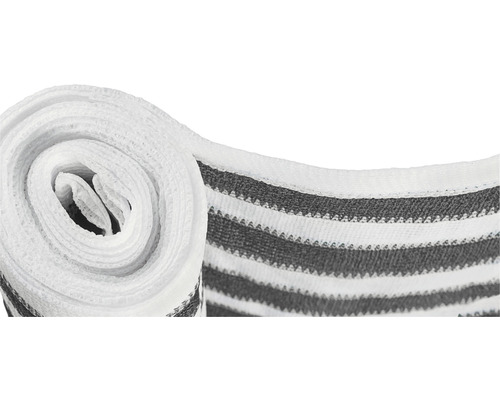 Protecție vizuală Konsta HDPE,180g/m2, 5x0,9 m gri/alb Rulou de cârpe de curățat cu model în dungi
