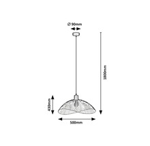 Pendul Iduna E27 max. 1x60W, negru mat