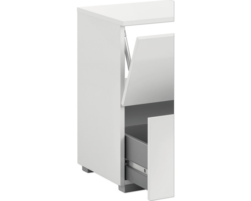 Dulap de baie alb cu sertar și compartiment rabatabil