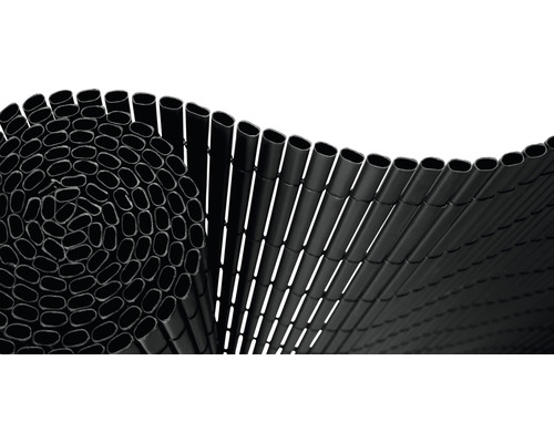 Protecție vizuală Konsta PVC oval 3x0,9 m antracit Covoraș de bambus ca rolă de protecție a vieții private