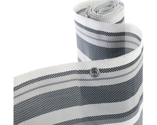 Protecție vizuală Konsta PVC 3x0,9 m gri/antracit/alb Copertină de marchiză rulată cu model în dungi și ochet