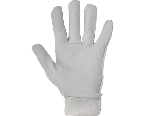 Palma unei mănuși de lucru din piele cu manșetă elastică