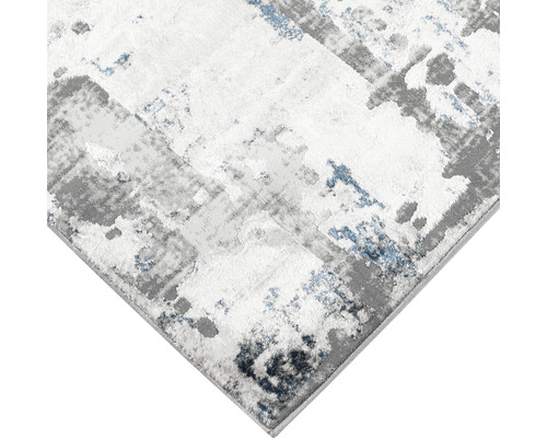 Covor cu model abstract în gri, alb și albastru
