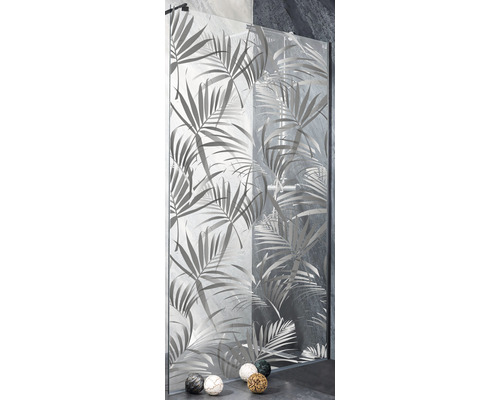 Paravan de duș cu model de frunze de palmier