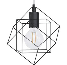 Lustr cu design geometric din sârmă și bec