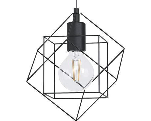 Lustr cu design geometric din sârmă și bec