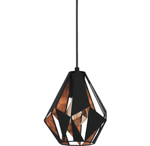 Lumină suspendată cu abajur geometric și bec
