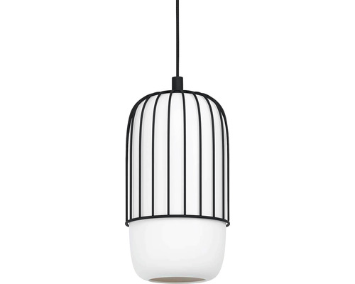 Lampa suspendată cu abajur din metal și sticlă