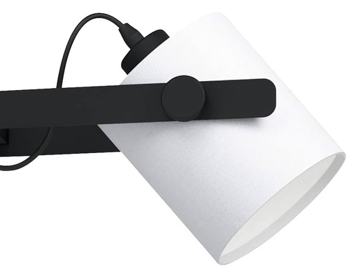 Lumină de perete cu abajur alb și suport negru