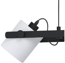 Lampa suspendată neagră cu abajur alb