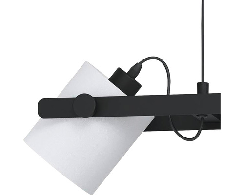 Lampa suspendată neagră cu abajur alb