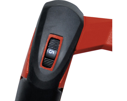 Prim-plan al unei scule cu o rotiță de reglare setată pe numărul 5.