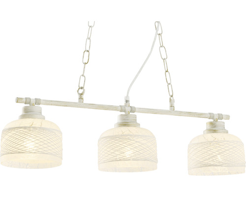Lumină suspendată cu trei lămpi și suspensie cu lanț