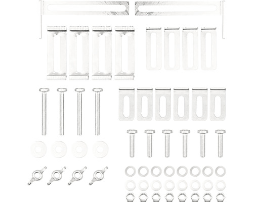 Set de fixare cu șuruburi, șaibe și suporturi