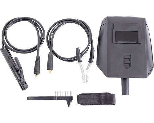 Set cască de sudură cu suport electrod, clemă de masă, perie de sârmă și bandă de susținere