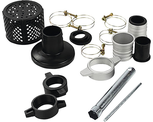 Set de accesorii pentru pompe cu coliere de strângere, coș de aspirație, garnituri și unealtă de montaj