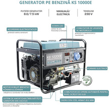 Generator de curent cu benzină Könner & Söhnen KS10000E 8000W, monofazic-thumb-5