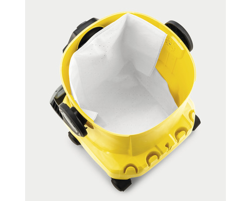 Aspirator galben cu sac de filtrare gol de sus