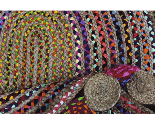 Covor împletit din iută și textile