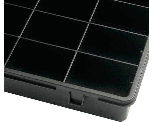 Cutie de sortare neagră cu compartimente