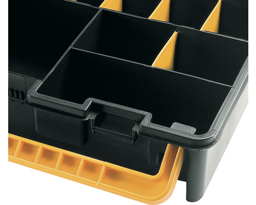 Imagine detaliată cu o cutie de scule cu compartimente pentru depozitarea pieselor mici