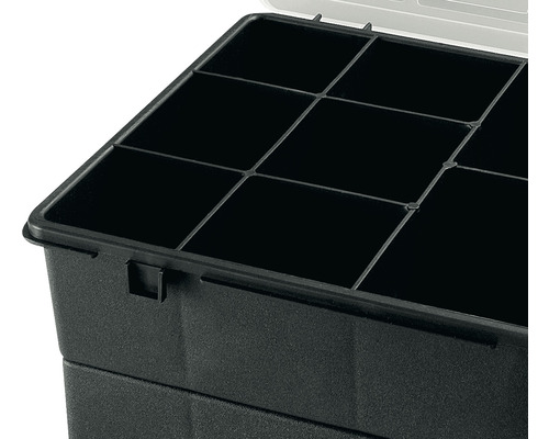 Cutie de depozitare cu compartimente pentru organizarea pieselor mici