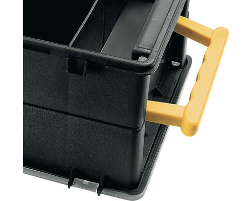 Cutie de scule neagră cu mâner galben