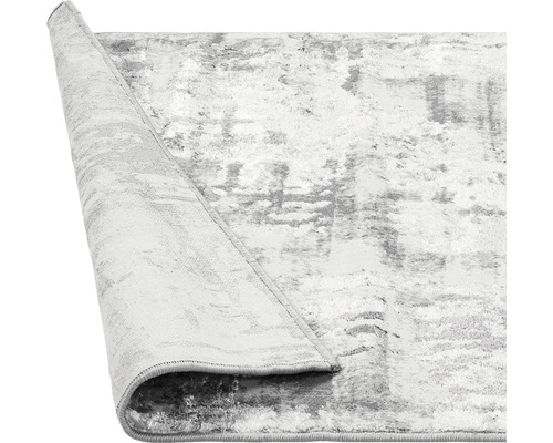 Covor gri cu model abstract, colț întors
