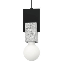 Lampa suspendată cu aspect de terrazzo și bec rotund