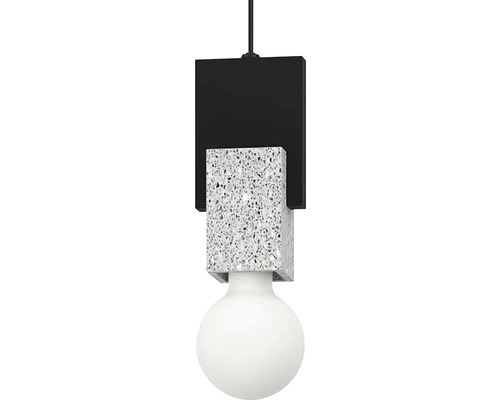 Lampa suspendată cu aspect de terrazzo și bec rotund