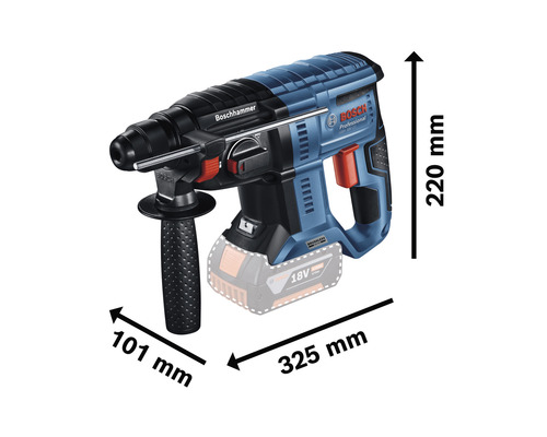 Ciocan rotopercutor cu acumulator Bosch cu dimensiuni