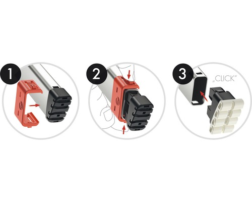 Instrucțiuni pentru montarea unui accesoriu în trei pași