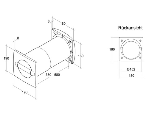 Desen tehnic al unei cutii de perete cu dimensiuni