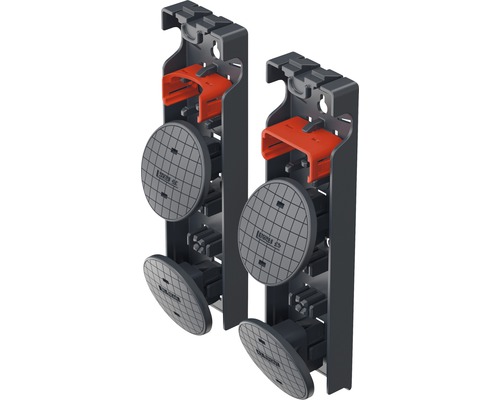 Două suporturi pentru coșuri de gunoi pentru montare pe perete