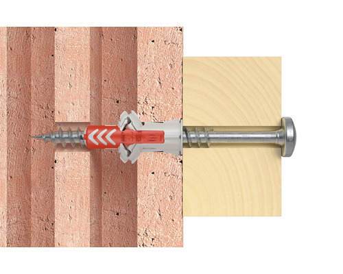 Diblă universală cu șurub într-un perete și o scândură de lemn