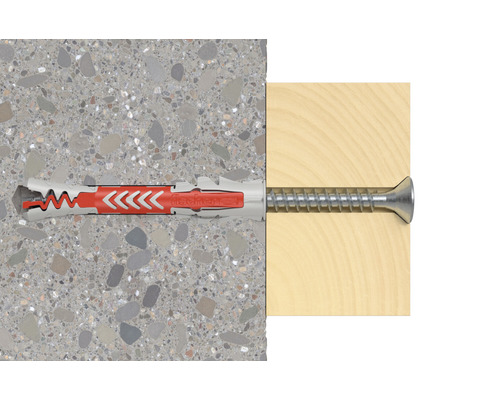 Diblul Fischer cu șurub în beton și lemn