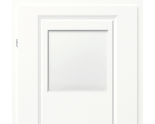 Ușă interioară albă cu inserție dreptunghiulară de sticlă