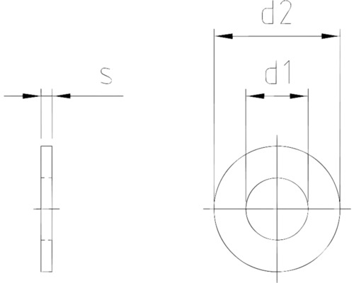 Desen tehnic al unei șaibe cu dimensiuni