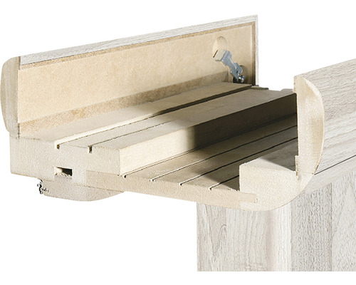 Secțiune transversală a unui toc de ușă din lemn pentru a arăta construcția