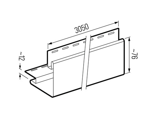 Desen tehnic al unui profil de fațadă cu dimensiuni