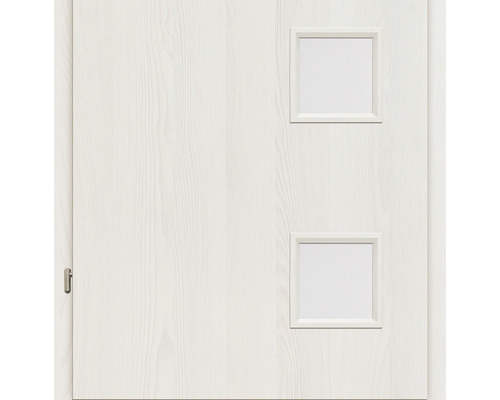 Ușă de interior albă cu două decupaje pătrate pentru lumină