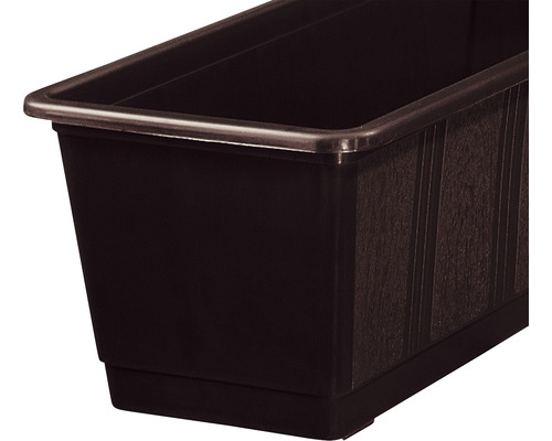 Jardinieră din plastic închis la culoare pentru grădină sau balcon.